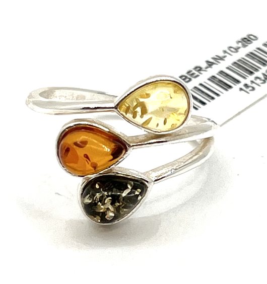 Anello Domar Donna Ambra in Argento Ambra AMBER-AN-10-280 - AMBER-AN-10-280